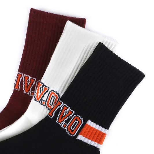 UNIVERSAL OVERALL メンズ 3P ソックス UNIV.O クルー LU-370