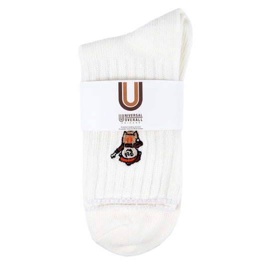 UNIVERSAL OVERALL レディース クルーソックス WINDY リブクルー LU-412