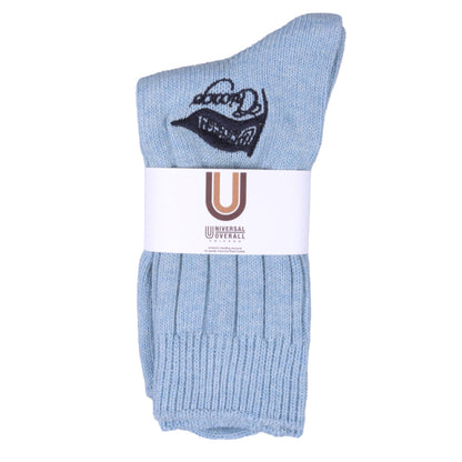 UNIVERSAL OVERALL メンズ クルーソックス CICAGOリブクルー LU-015
