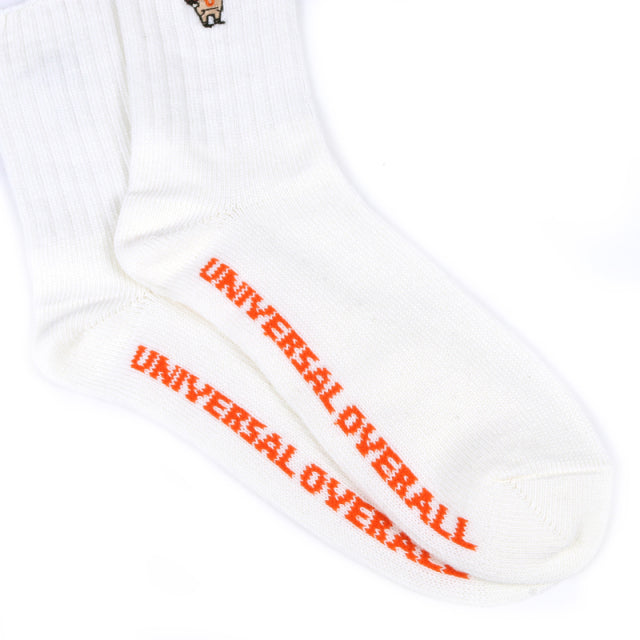 UNIVERSAL OVERALL メンズ クルーソックス WINDYリブクルー LU-019