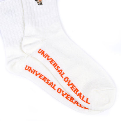 UNIVERSAL OVERALL メンズ クルーソックス WINDYリブクルー LU-019