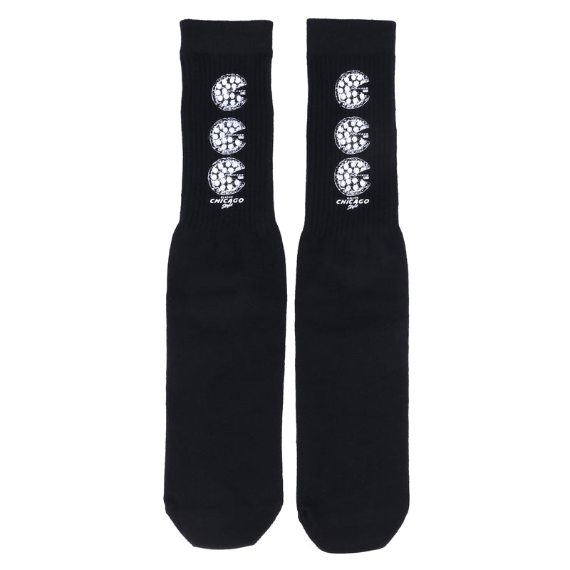 UNIVERSAL OVERALL メンズ クルー ソックス PIZZA CUBE SOCKS LU-1001