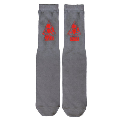 UNIVERSAL OVERALL メンズ クルー ソックス PIZZA CUBE SOCKS LU-1001