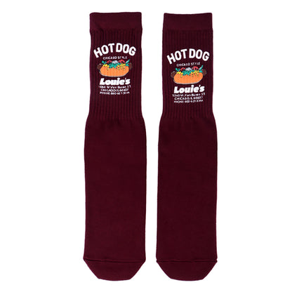 UNIVERSAL OVERALL メンズ クルー ソックス HOT DOG CUBE SOCKS LU-1002