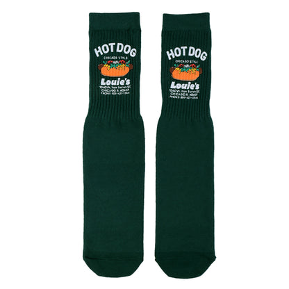 UNIVERSAL OVERALL メンズ クルー ソックス HOT DOG CUBE SOCKS LU-1002