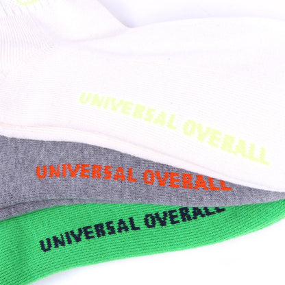 UNIVERSAL OVERALL メンズ 3Pソックス ミジンボーダー アンクルソックス LU-356