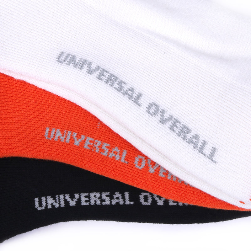 UNIVERSAL OVERALL メンズ 3Pソックス サイドUOロゴ LU-347