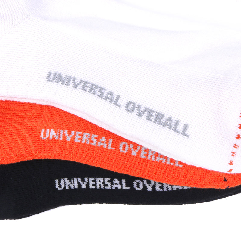 UNIVERSAL OVERALL メンズ 3Pソックス サイドUOロゴ LU-348