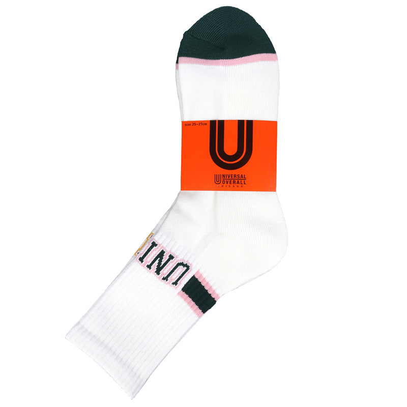 UNIVERSAL OVERALL メンズ 3P ソックス UNIV.O クルー LU-369