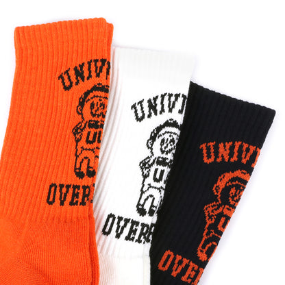 UNIVERSAL OVERALL メンズ 3P ソックス WINDY クルー LU-372