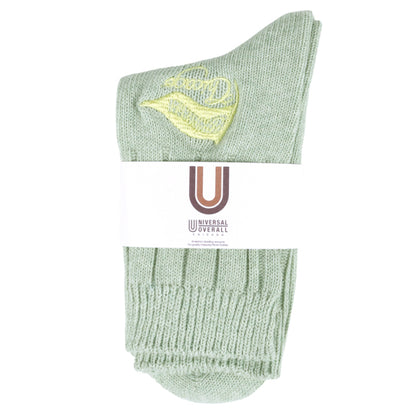 UNIVERSAL OVERALL レディース クルーソックス CICAGO リブクルー【LU-408】