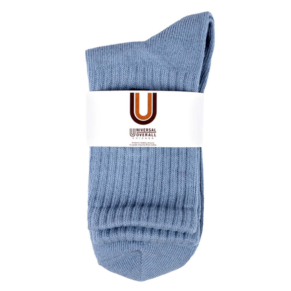 UNIVERSAL OVERALL レディース クルーソックス CHICAGO EMBROIDERYリブクルー LU-411
