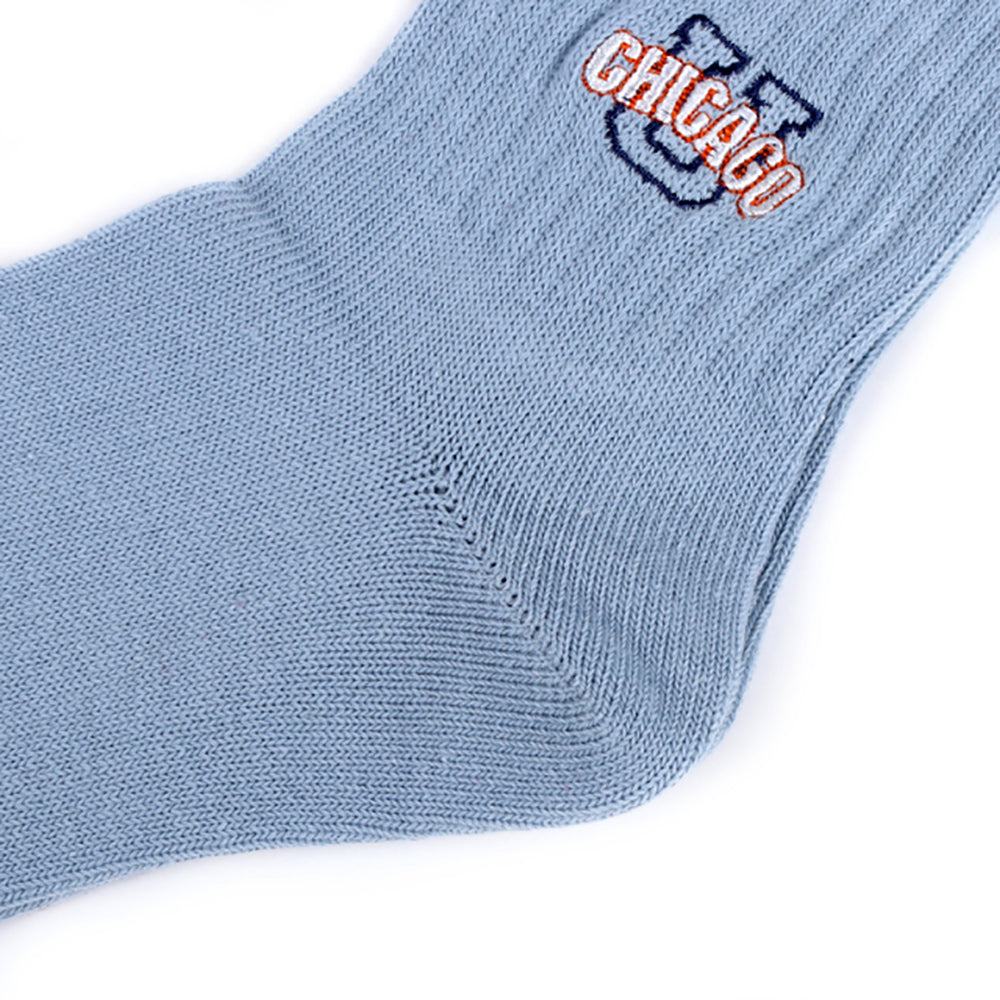 UNIVERSAL OVERALL レディース クルーソックス CHICAGO EMBROIDERYリブクルー LU-411