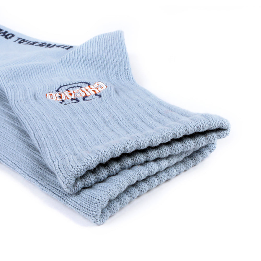 UNIVERSAL OVERALL レディース クルーソックス CHICAGO EMBROIDERYリブクルー LU-411