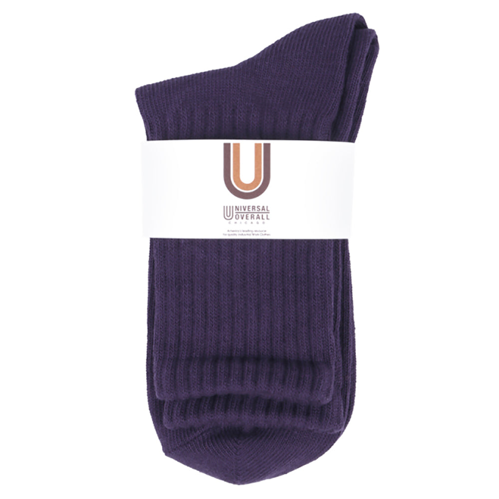 UNIVERSAL OVERALL レディース クルーソックス CHICAGO EMBROIDERYリブクルー LU-411