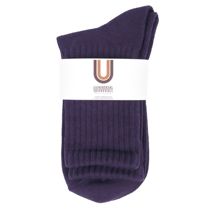 UNIVERSAL OVERALL レディース クルーソックス CHICAGO EMBROIDERYリブクルー LU-411