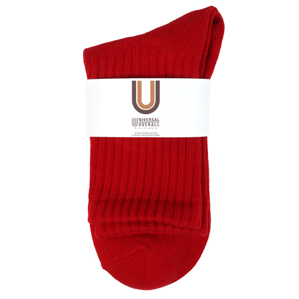 UNIVERSAL OVERALL レディース クルーソックス CHICAGO EMBROIDERYリブクルー LU-411