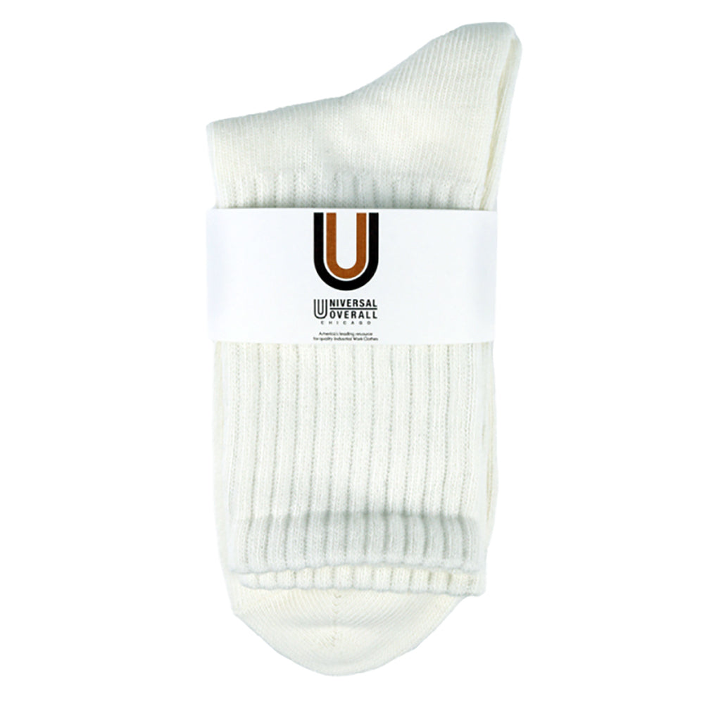 UNIVERSAL OVERALL レディース クルーソックス CHICAGO EMBROIDERYリブクルー LU-411