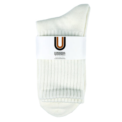 UNIVERSAL OVERALL レディース クルーソックス CHICAGO EMBROIDERYリブクルー LU-411
