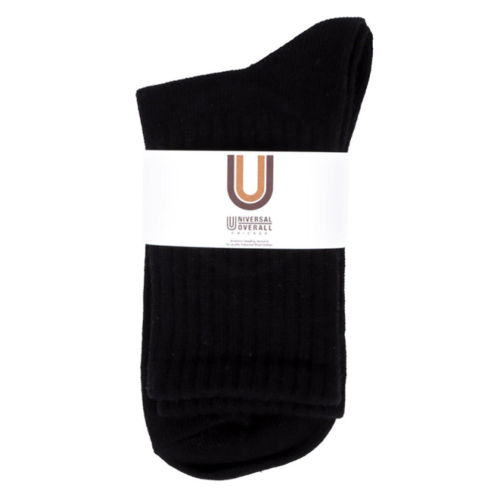 UNIVERSAL OVERALL レディース クルーソックス CHICAGO EMBROIDERYリブクルー LU-411