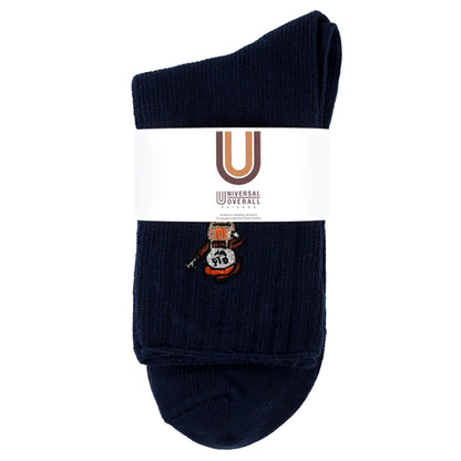 UNIVERSAL OVERALL レディース クルーソックス WINDY リブクルー LU-412