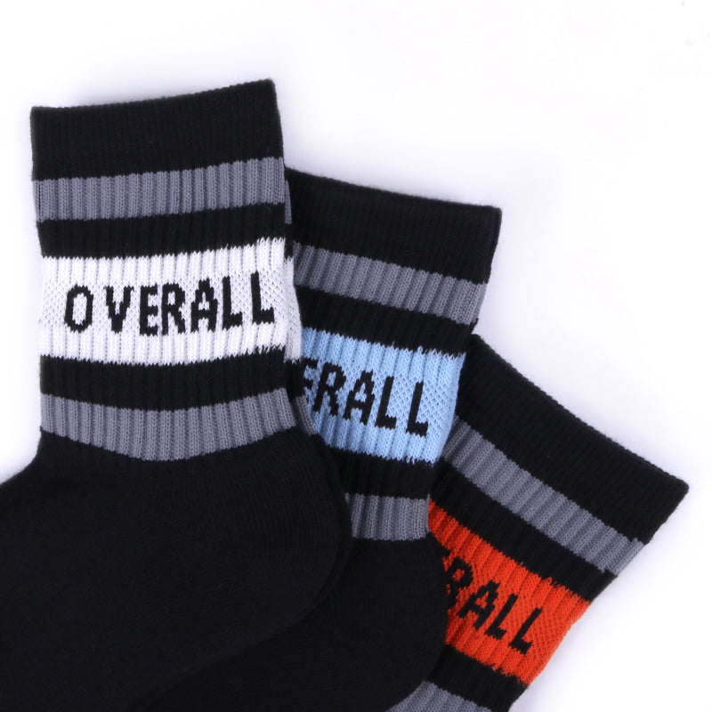 UNIVERSAL OVERALL レディース3Pソックス ロークルーリラインソックス LU-614
