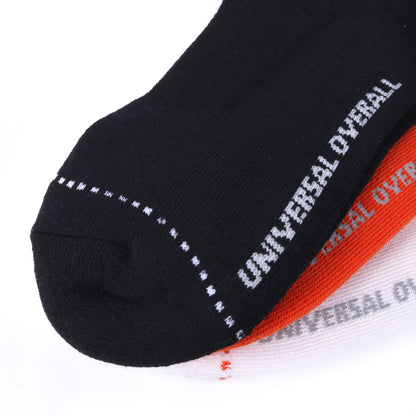 UNIVERSAL OVERALL レディース3Pソックス クルー丈サイドUロゴ LU-616