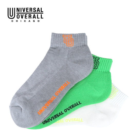 UNIVERSAL OVERALL レディース3Pソックス サイドUOロゴ LU-622
