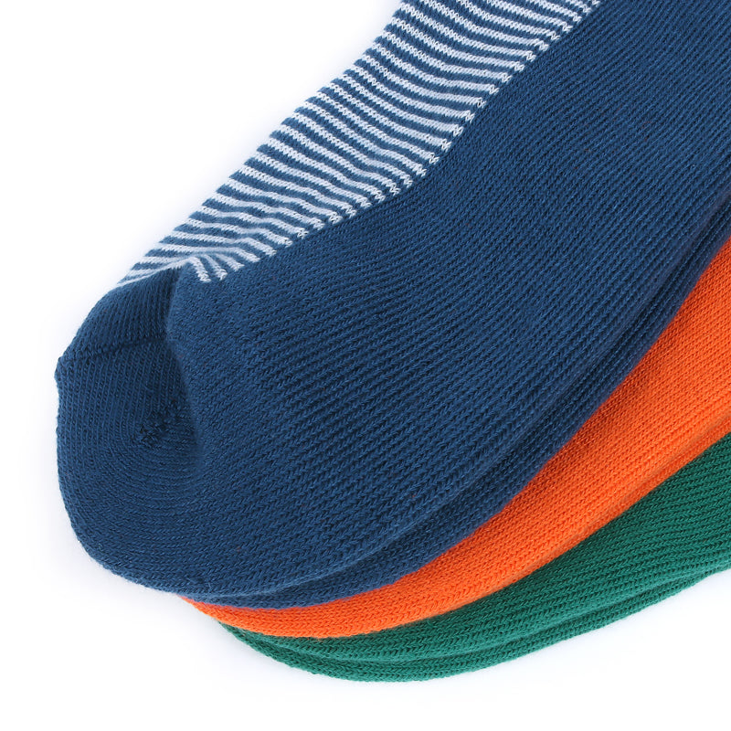 UNIVERSAL OVERALL レディース3Pソックス ミジンボーダー クオーターソックス LU-628